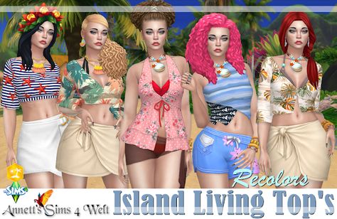 Annett's Sims 4 Welt: Island Living Top's Recolors Sims 4 Island Clothes Cc, Sims 4 Sulani Clothes, Iceland Living, Sims 4 Cc Island, Ts4 Island Living Cc Clothes, Sims 4 Cc Island Living, Sims 4 Sulani Cc, Ts4 Island Living Cc, Toddler Tights