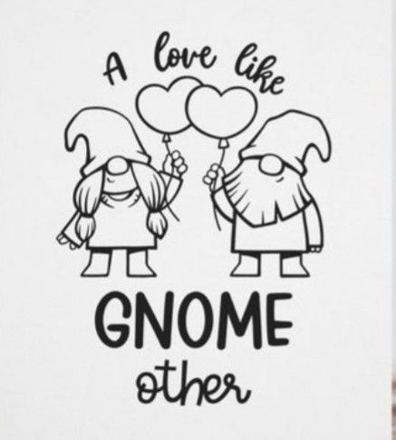 Gnome Tattoo Small Simple, Gnome Couple Tattoo, Gnome Drawing Simple, Gnome Doodles How To Draw, Gnome Family Drawing, Gnome Line Art, Gnome Tattoo, Quote Coloring Pages, Quick Crafts