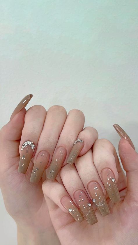 Chinese Nails, Nails Korean, Ombre Nail, Fancy Nails Designs, Nails Tips, Logo Idea, Nail Box, Blush Nails, Boyfriend Texts