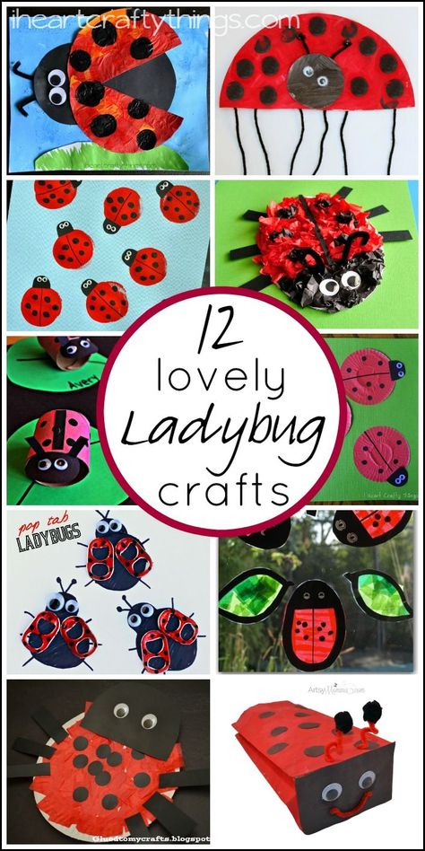 12 Lovely Ladybug Crafts for Kids that are perfect for spring time. iheartcraftythings.com Ladybug Crafts For Kids, Ladybugs Preschool, Bugs Preschool, Insect Crafts, Ladybug Theme, Insects Theme, Ladybug Crafts, Bug Crafts, Ladybug Art