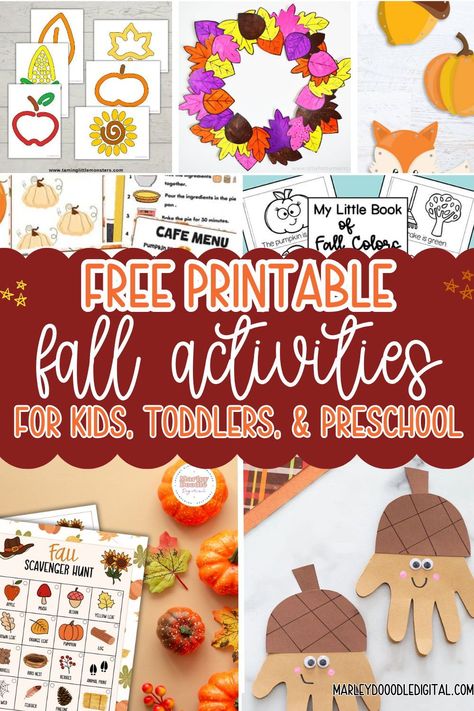 See our 37+ free fall printables for kids, including worksheets, word searches, memory games, and scavenger hunts! Perfect for keeping little ones entertained with fun and educational activities this autumn. Download your favorites today! Classroom Fall Activities, Printable Fall Crafts For Kids, Fall Harvest Preschool Activities, Free Fall Printables For Kids, Fall Homeschool Activities, November Montessori, October Activities For Kids, Free Scavenger Hunt Printables, Free Fall Worksheets