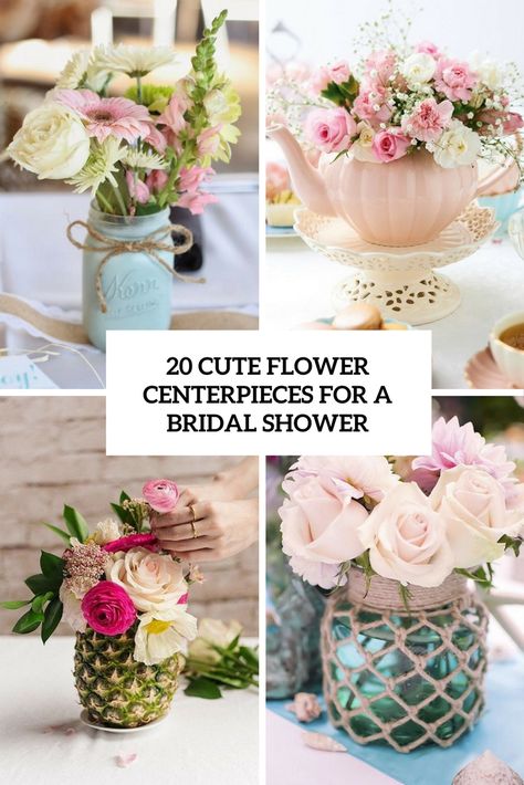 20 cute flower centerpieces for a bridal shower cover - Shelterness Small Bridal Shower Flower Arrangements, Bridal Shower Centerpieces Round Table, Bridal Shower Centerpieces Flowers, Centerpieces For Bridal Shower Tables, Bridal Shower Flowers Centerpieces, Shower Flower Centerpieces, Bridal Shower Table Centerpieces, Centerpieces For Bridal Shower, Bridal Shower Centerpiece Ideas