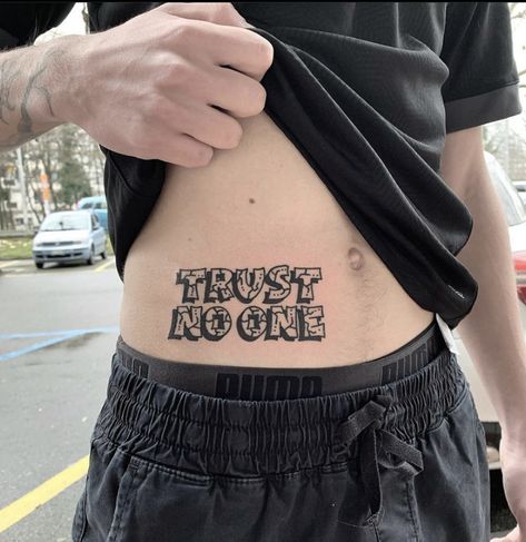 Gta San Andreas Tattoo Ideas, Stone Island Tattoo, Meaningful Tattoo Designs Men, Abs Tattoo Men, Stomach Tattoo Men, Get Rich Or Die Trying Tattoo, Thrasher Tattoo, Trust No One Tattoo, Playboy Tattoo