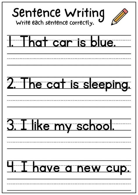 Sentence Writing Worksheets, Writing Sentences Worksheets, Writing Skill, Writing Sentences, Ela Worksheets, Sentence Activities, Bee Classroom, Class Activity, 1st Grade Writing