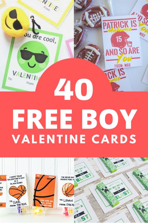 With this list of 40 FREE boy Valentine cards you’re sure to find a card that your kiddo will love. From sports to gaming and jokes to emojis, this list has something for even the most Valentine averse boy. Boys Valentines Cards, Free Valentine Cards, Valentine Jokes, Valentine Gifts For Boys, Free Printable Valentines Cards, Boys Valentines, How To Impress, Printable Valentines Day Cards, Diy Valentines Cards