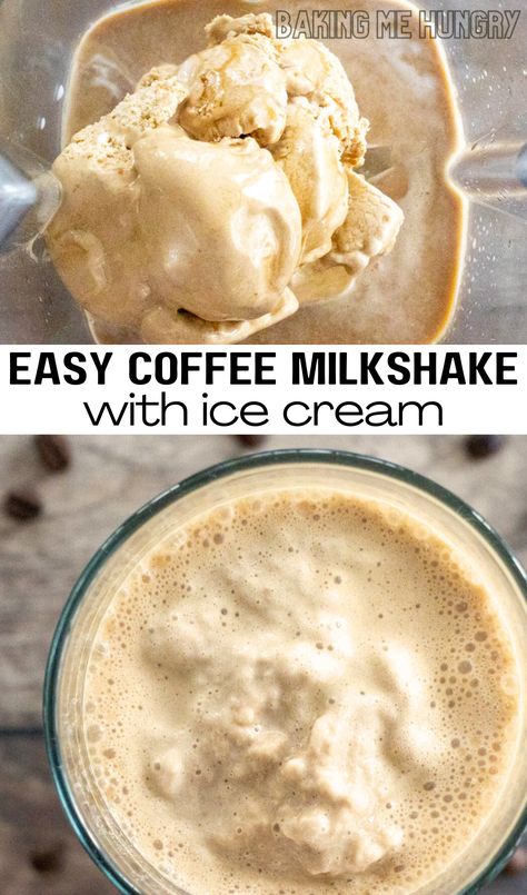 Homemade Milkshake Recipe Easy, Drinks With Ice Cream, Milkshake Recipe With Ice Cream, Best Milkshake Recipe, Frozen Coffee Recipe, Milk Shake Recipes, Coffee Frosting Recipe, Coffee Drinks Recipes, Diy Espresso