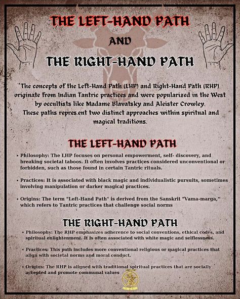 🌟✨ Exploring the mystical world of magic? Choose your path! ✨🌟 👉 **Left Hand Path**: For those who like their magic with a side of rebellion and a sprinkle of chaos. Break the rules, embrace your inner dark wizard, and maybe summon a demon or two (just kidding... or am I? 😈🔮). 👉 **Right Hand Path**: All about love, light, and good vibes. Heal the world, spread some fairy dust, and keep those halos polished! 😇🌈 Whether you're casting spells in the moonlight or meditating in the sunshine, th... Left Hand Path, Heal The World, Casting Spells, Choose Your Path, Dark Wizard, All About Love, Aleister Crowley, Break The Rules, Personal Empowerment