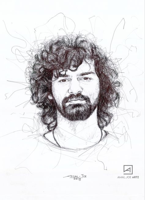 Pranav Mohanlal, Scribble Portrait, Watercolour Drawings, Portrait Artwork, Scribble Art, Interior Designing, Ballpoint Pen, Art Sketchbook, Art Style