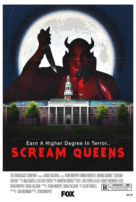 Scream Queens Wallpaper Iphone, Scream Queens Poster, Scream 6 Poster, Queen Poster, Best Movie Posters, Cinema Art, Film Poster Design, Horror Posters, Poster Room