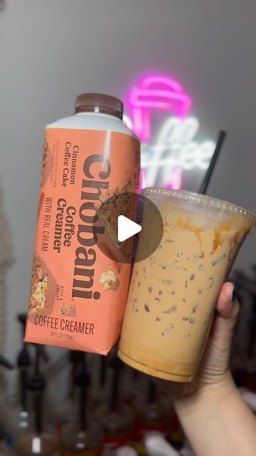 Amber Alejandrez on Instagram: "Let’s make a White Chocolate and Cinnamon Coffee Cake using @chobani coffee creamer 🤎✨ 1tbs white chocolate powder 2 shots of espresso Ice Splash of @chobani Cinnamon Coffee Cake Creamer Caramel drizzle Enjoy #chobanicoffeecreamer #sponsored #chobani" Cinnabon Iced Coffee Starbucks, Chobani Coffee Creamer Recipe, Chobani Coffee Creamer, Chobani Creamer, Instant Iced Coffee Recipe, Chobani Recipes, White Chocolate Coffee, Homemade Iced Coffee Recipe, Homemade Iced Coffee