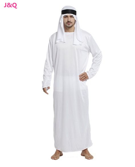 This is what most men wear in the Middle East. The main part of the outfit is known as a Thawb or Thobe. Robe For Men, Prince Costume, Fancy Dress Halloween Costumes, Male Outfits, Book Week Costume, Headband Men, Men's Robes, Muslim Men, Halloween Men