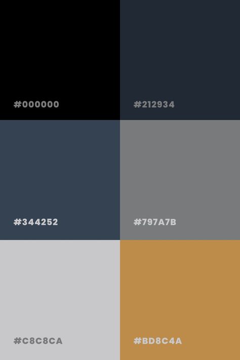 Dark moody professional color palette for business branding with black, dark blue, gray, and gold
​
​Download 50 Designer Approved Color Palettes To Use For Your Business: https://www.spechtand.co/50-color-palettes
​
​Color Palette | Brand Colors | Color Theory | Color Psychology Color Palette For Business, Professional Color Palette, Color Palette Brand, Palettes Color, Color Psychology, Brand Colors, Color Theory, Business Branding, Blue Gray