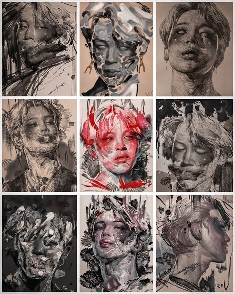 Jimin Drawing, Jimin Art, Famous Portraits, Bts Art, Jimin Fanart, Museums In Paris, Louvre Museum, Motivational Art, Bts Drawings