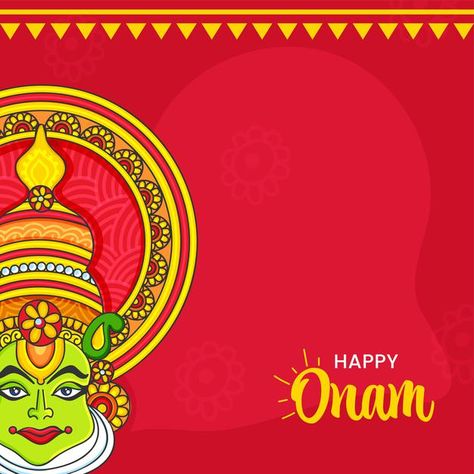 Happy onam festival concept with kathaka... | Premium Vector #Freepik #vector #poster #character #celebration #festival Onam Poster, Onam Wishes, Happy Independence Day Images, Onam Celebration, Onam Festival, Independence Day Images, Happy Onam, Celebration Background, Pretty Backgrounds