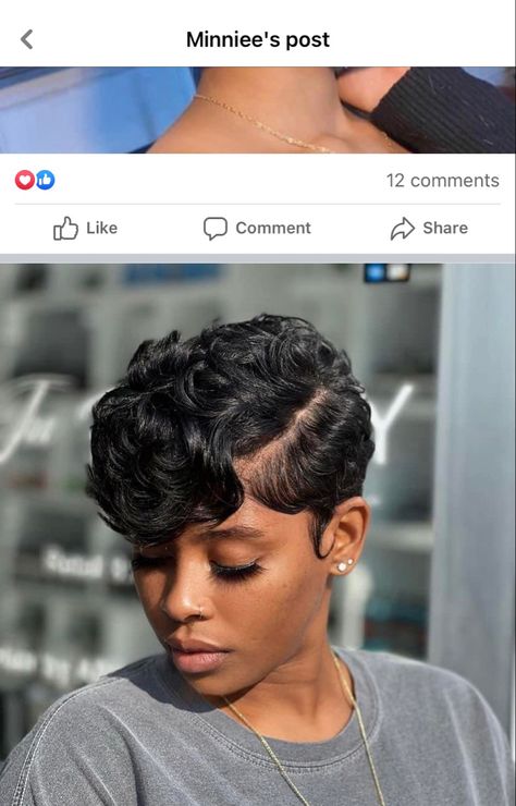 Pixie Cut On Plus Size Women, Soft Fingerwaves Short Hair, Mushroom Haircut, Finger Waves Short Hair, Short Weave Hairstyles, Black Women Short Hairstyles, Hype Hair, Black Hair Short Cuts, Short Shaved Hairstyles