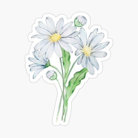 Sketchbook Themes, April Birth Month Flower, April Birth Month, Cake Stickers, Daisy Sticker, Flower Calendar, April Birth Flower, Flower Daisy, Birth Month Flower