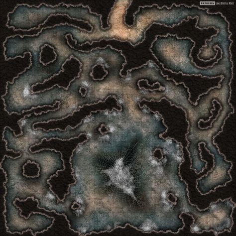 Adventure in the Araneae Caves, a spider infested cavern. #lokebattlemats #battlemap #battlemat #map #dnd #rpg #ttrpg #whfrp #pathfinder #dungeons #dragons #5e #fantasy #dungeon #caves #tunnels #cavern #spiders Fantasy Dungeon, Sea Map, Underground Map, Fantasy City Map, Dragons 5e, Dnd World Map, Underground Caves, Fantasy World Map, Dungeon Master's Guide