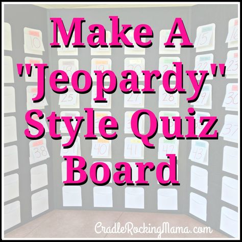 How to make a "Jeopardy" style quiz board to review memory work with your Classical Conversation student. It's easy, and a great way to review! Homemade Jeopardy Board, Jeopardy Board, Jeopardy Game, Work Christmas Party, House Games, Homeschool History, Classical Conversations, Kids Class, Poster Drawing