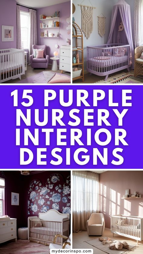 A purple nursery doesn’t have to be overly elaborate to be stunning. These designs focus on simplicity, using clean lines, soft purple tones, and carefully chosen accents to create a minimalist yet beautiful space. The balance of color and negative space allows for a calming environment without feeling overwhelming. Lilac Walls, Lavender Rug, Nursery Interior Design, Baby And Parents, Nursery Interior, Dreamy Nursery, Purple Nursery, Peaceful Space, Nursery Decor Ideas