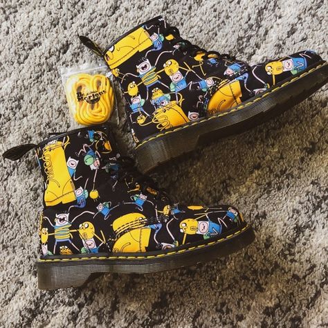 Doc Martens Adventure time Dr Martens Shoes, Martens Shoes, Doc Martens, Adventure Time, Rubber Rain Boots, Limited Edition, Boots, Jewelry Watches, Plus Fashion