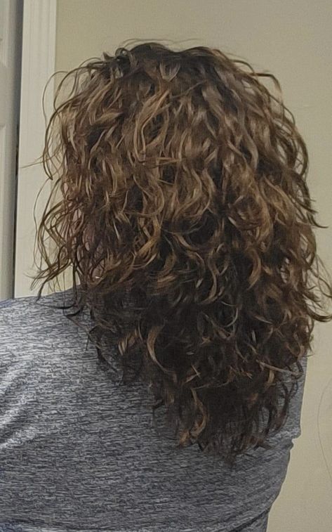 Medium Curly Haircuts With Layers, Carrie Bradshaw Hair, Layered Curly Haircuts, Medium Curly Haircuts, Wavy Perm, Hair Motivation, Permed Hair, Chin Length Hair, Haircuts For Curly Hair