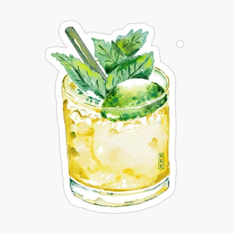 Get my art printed on awesome products. Support me at Redbubble #RBandME: https://www.redbubble.com/i/sticker/Drink-by-VikiKL/86352732.EJUG5?asc=u Art Deco Stickers, Coastal Collage, Summer Stickers, Bujo Stickers, Kindle Stickers, Sticker Design Inspiration, Drink Stickers, Redbubble Stickers, Summer Scrapbook