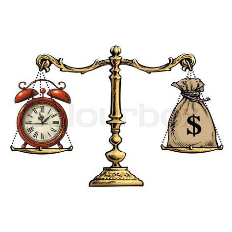 Time Is Money Drawing, Balance Tattoo, Old Scales, Old Pocket Watches, Time Is Money, Drawing Images, Mantel Clock, Pocket Watch, Money