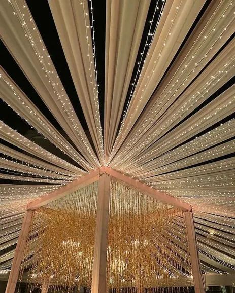 Weddings Decorations Elegant Romantic, Indian Wedding Decorations Receptions, Mandap Design, Wedding Hall Decorations, Wedding Decor Photos, Wedding Entrance Decor, Lights Wedding Decor, Wedding Stage Design, Desi Wedding Decor