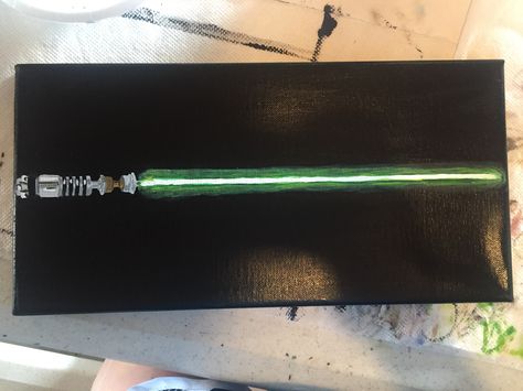 My lightsaber painting! Lightsaber Painting, Star Wars Painting Easy, Star Wars Painting Ideas, Beginning Painting Ideas, Star Wars Canvas Painting, Star Wars Art Painting, Star Wars Painting, Star Wars Love, Star Wars Light Saber