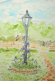 How to draw a garden lamp post. An easy drawing lesson for the young artist you can se it at http://drawinglessonsfortheyoungartist.blogspot.com/2012/05/how-to-draw-garden-lamp-post.html Lampost Painting, Lampost Drawing, Mailbox Drawing, Garden Lamp Post, Outdoor Lamp Posts, Lamp Posts, Scene Drawing, Garden Lamp, Garden Drawing