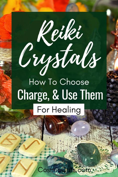 Reiki Crystals: How to Choose, Charge & Use Them for Healing Reiki Crystals Healing, Crystal Reiki Healing, Crystal Reiki, Reiki With Crystals, Benefits Of Reiki Healing, Crystals For Reiki Healers, Different Types Of Reiki, Reiki Room Ideas, Energy Healing Reiki Tips