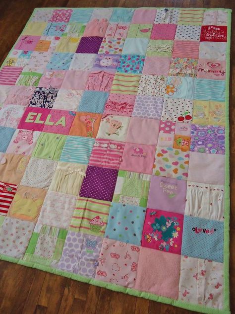 How to: Letting go of kids' keepsakes - Professional Organiser Melbourne - Space and Time Onesie Quilt, Baby Memory Quilt, Keepsake Quilt, Memory Blankets, Baby Clothes Blanket, Old Baby Clothes, Baby Clothes Quilt, Memory Blanket, Kids Quilts