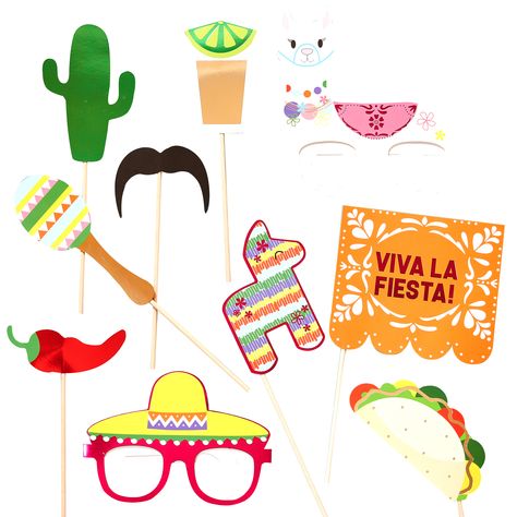 Fiesta Photo Booth Props, Fiesta Mexicana Ideas, Fiesta Photo Booth, Décoration Baby Shower, Foto Props, Photo Booth Prop, Birthday Photo Props, Tequila Shots, Graduation Party Supplies