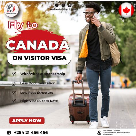 Discover Canada effortlessly with a visitor visa! No sponsorship is needed; there are low fees with high approval rates. Immediate applications are available. Contact us now at +254 721 456 456  for a swift Canadian journey! #worldwidemastersolutions #visitvisa #fyp Beautiful Dress Designs, Dress Designs, Beautiful Dress, Contact Us, Swift, Quick Saves