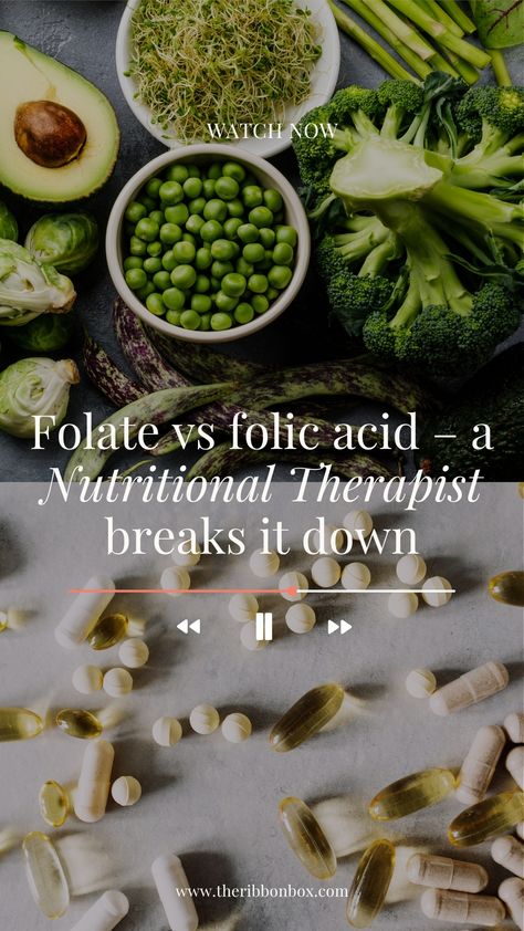 Folic acid vs folate 🥦✨ Folate vs folic acid is a crucial but often confusing topic. Both are forms of vitamin B9, essential for various bodily functions, especially during pregnancy. However, the differences between the two can have a significant impact on your health and well-being. Watch as we explain the differences you need to know, together with Nutritional Therapist from Nutri Advanced. Tap the link 👆️ Folate Vs Folic Acid, Vitamin B9, Nutritional Therapist, Folic Acid, Women's Health, Health And Wellbeing, Womens Health, Healthy Life, Mood Board