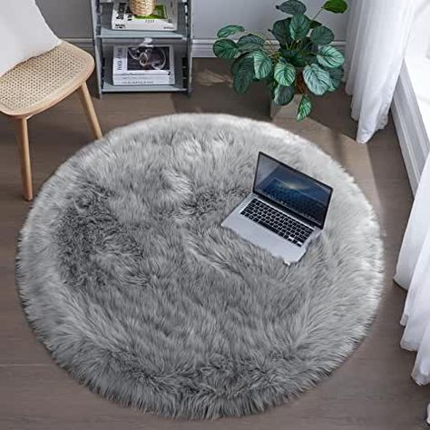 Amazon.com: Fur Rugs - International Shipping Eligible Rug For Kids Room, Fuzzy Rug, Faux Fur Area Rug, Dorm Living Room, Circular Rugs, Living Room Size, Faux Fur Rug, Fur Rug, Shag Rugs