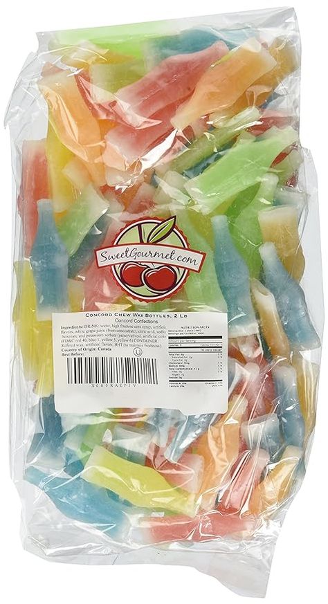 Amazon.com : Sweetgourmet Wax Bottles Nik L Nip, 2 Lb : Wax Candy : Grocery & Gourmet Food Mini Drinks, Gummy Candy Kabobs, Wax Candy, Gummy Candies, Candy Kabobs, Blue Juice, Candy Videos, Candy Gift Baskets, Candy Sticks