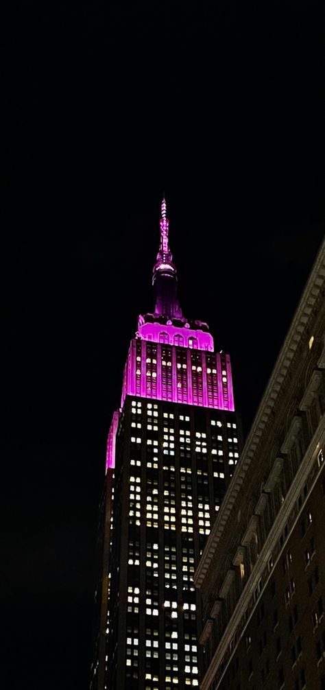 Empire State Building in Pink, 5th Avenue, Manhattan, New York Rich City, Pink New York, 5th Avenue New York, Washington Heights, City Lifestyle, 5th Avenue, Manhattan New York, Empire State, Empire State Building