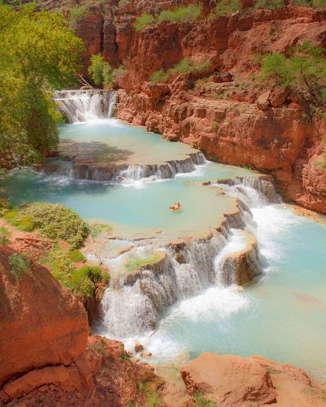 Beaver Falls In Arizona, USA!!! - Awesome Places To Travel Beaver Falls, Havasu Falls, Single Travel, Solo Travel Destinations, Nature Hiking, Costa Rica Travel, Arizona Usa, Grand Canyon National Park, Get Outdoors