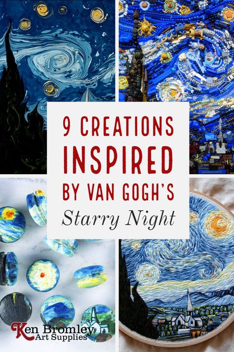 Van Gogh's 1889 masterpiece 'Starry Night' has had an enduring popularity that has influenced artists for generations. From the mind blowing to the completely bizarre, we’ve taken a look at some of the many ways people have taken inspiration from The Starry Night to create a different version of this classic piece of art. Diy Starry Night, Van Gogh Craft, Nursery Crafts, Appreciation Gifts Diy, Kids Night, Crochet Baby Blanket Free Pattern, Diy Nursery, Starry Night Van Gogh, Van Gogh Art