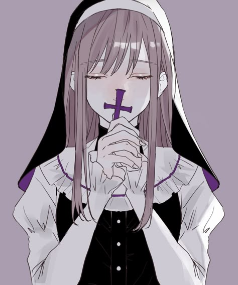 Anime Nun, Nun Outfit, Angel Wings Drawing, Oc Drawings, Gothic Anime, Dark Anime, Drawing Poses, Reference Poses, Images Gif