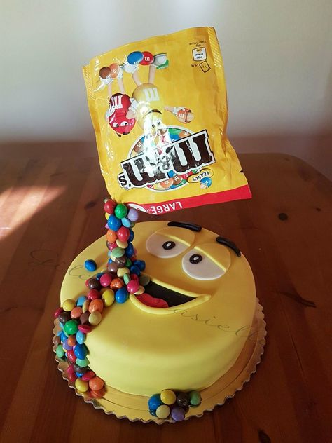 M&m Cakes, M & M Cake, M M Cake Birthday, M M Cake Ideas, M And M Cake, Mm Cake, Anti Gravity Cake, M&m Cake, Emoji Cake