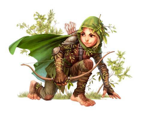 Female Halfling Ranger or Hunter - Pathfinder PFRPG DND D&D 3.5 5th ed d20 fantasy Dnd Halfling, Gnome Dnd, Forest Gnome, Bow And Arrow, Fantasy Races, Dungeons And Dragons Characters, Dnd Art, Fantasy Rpg, Character Creation