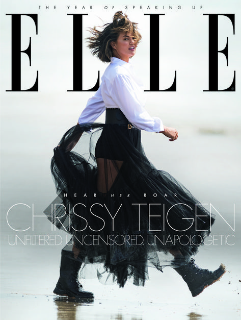 Chrissy Teigen Didn't Think She Would End Up Marrying John Legend - ellemag Elle Covers, Christine Teigen, 잡지 레이아웃, High Fashion Photography, Fashion Magazine Cover, Fashion Cover, Vogue Covers, Chrissy Teigen, Elle Magazine