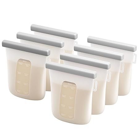 Amazon.com: Nuliie 7 Pcs Silicone Breastmilk Storage Bags Reusable, 8oz/240ml Double Leak-Proof Breastmilk Freezer Bags, BPA Free Self-Standing Milk Bags for Breastfeeding, Baby Food Pouches : Baby Baby Food Pouches, Breastfeeding Baby, Baby Food Pouch Recipes, Baby Wishlist, Breastmilk Storage Bags, Bagged Milk, Breastmilk Storage, Freezer Bags, Food Pouch