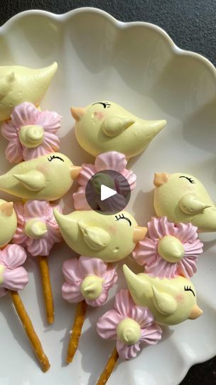 227K views · 1.9K reactions | Spring chicks - cute meringue pops 🐥🌸🐥🌸
.
.
Meringue recipe
150g egg white (room temperature)
300g icing sugar
.
.
Instructions: 
- whisk egg whites in medium speed until foamy and gradually add the icing sugar 2 tablespoon at a time. Turn on high speed for 8-10 minutes and whisk until stiff and glossy. 
- colour your meringues with gel colours and start filling piping bags. 
- A1 round piping tip chicks, 16/18 star tip flowers, 8 round tip middle flowers and wings, 352 leaf tip chick beak.
- start piping onto your pretzel stick or wooden skewer. 
- bake in preheated oven 90c for 1hrs (then leave oven door open until fully cold the oven) 
- using edible pen for eyes and luster dust for rosy cheeks.
Have fun making these ❤️
.
.
#meringue #easterbaking #cook Cute Meringue, Meringue Pops, Piping Tip, Cute Marshmallows, Meringue Recipe, Easter Sweets, Cake Decorating Classes, Luster Dust, Hippity Hoppity