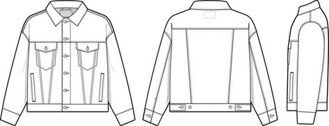 Camp Button Shirt Short Sleeve Flat Technical Drawing Illustration Blank Mock-up Template for Fashion Design and Tech Packs CAD Technical Sketch 10157197 Vector Art at Vecteezy Fashion Brand Design, Jacket Drawing, Clothing Templates, Sherpa Denim Jacket, Jean Jacket Outfits, Dress With Jean Jacket, Tech Pack, Oversized Denim Jacket, Kids Denim