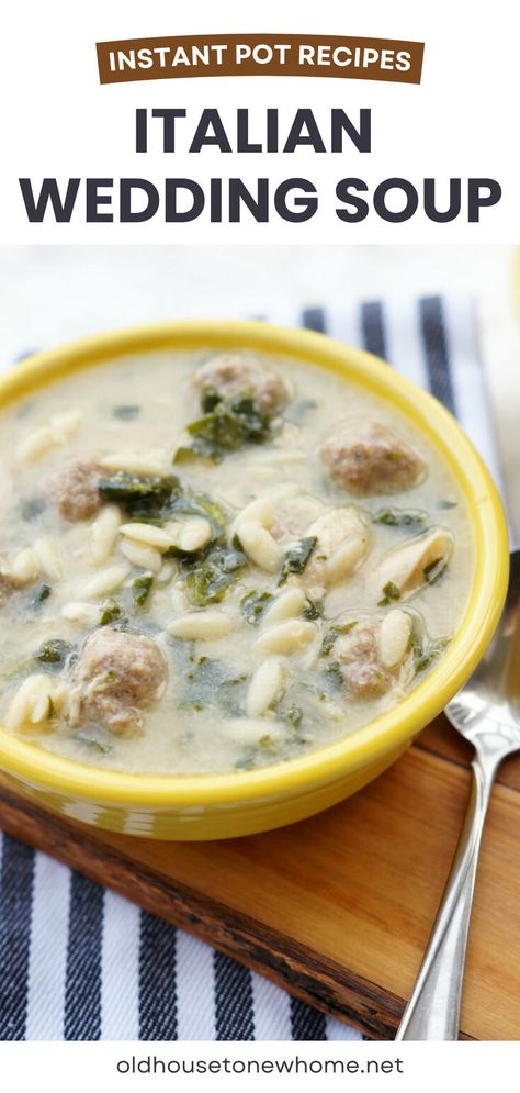 Instant Pot Italian Wedding Soup is the soup pressure cooker recipe that you have been looking for! Instant Pot Italian Wedding Soup, Instant Pot Soup Recipe, Soup Pressure Cooker, Instant Pot Italian, Tender Meatballs, Pressure Cooker Recipe, Wedding Soup, Instant Pot Soup Recipes, Meatball Ingredients