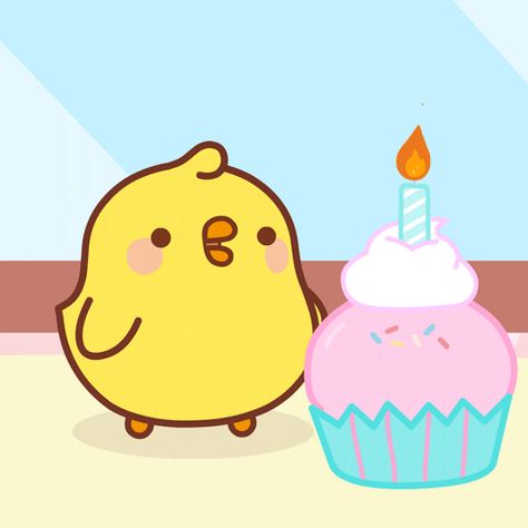 Molang And Piu Piu, Happy Birthday Gif, Birthday Gifs, Birthday Gif, Cute Gif, Happy Birthday Wishes, Birthday Greetings, Cartoon Character, Birthday Wishes