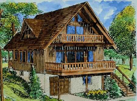 The Aspen 1293 - 3 Bedrooms and 2.5 Baths | The House Designers Chalet House Plans, Log Cabin House, Log Home Plans, Cabin Floor, A Frame House Plans, Cottage Style House Plans, Cabin Floor Plans, Cabin House, Cabin House Plans